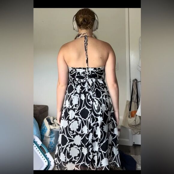 Milly black and white halter dress 4 - Picture 4 of 5